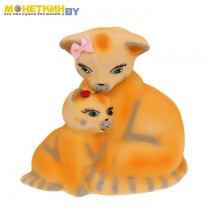 Копилка «Кошка с котенком» желтый
